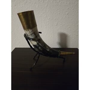 Viking drinking horn with stand